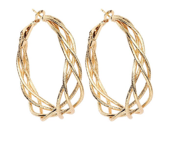 Gold Filled Braided Hoop Earrings