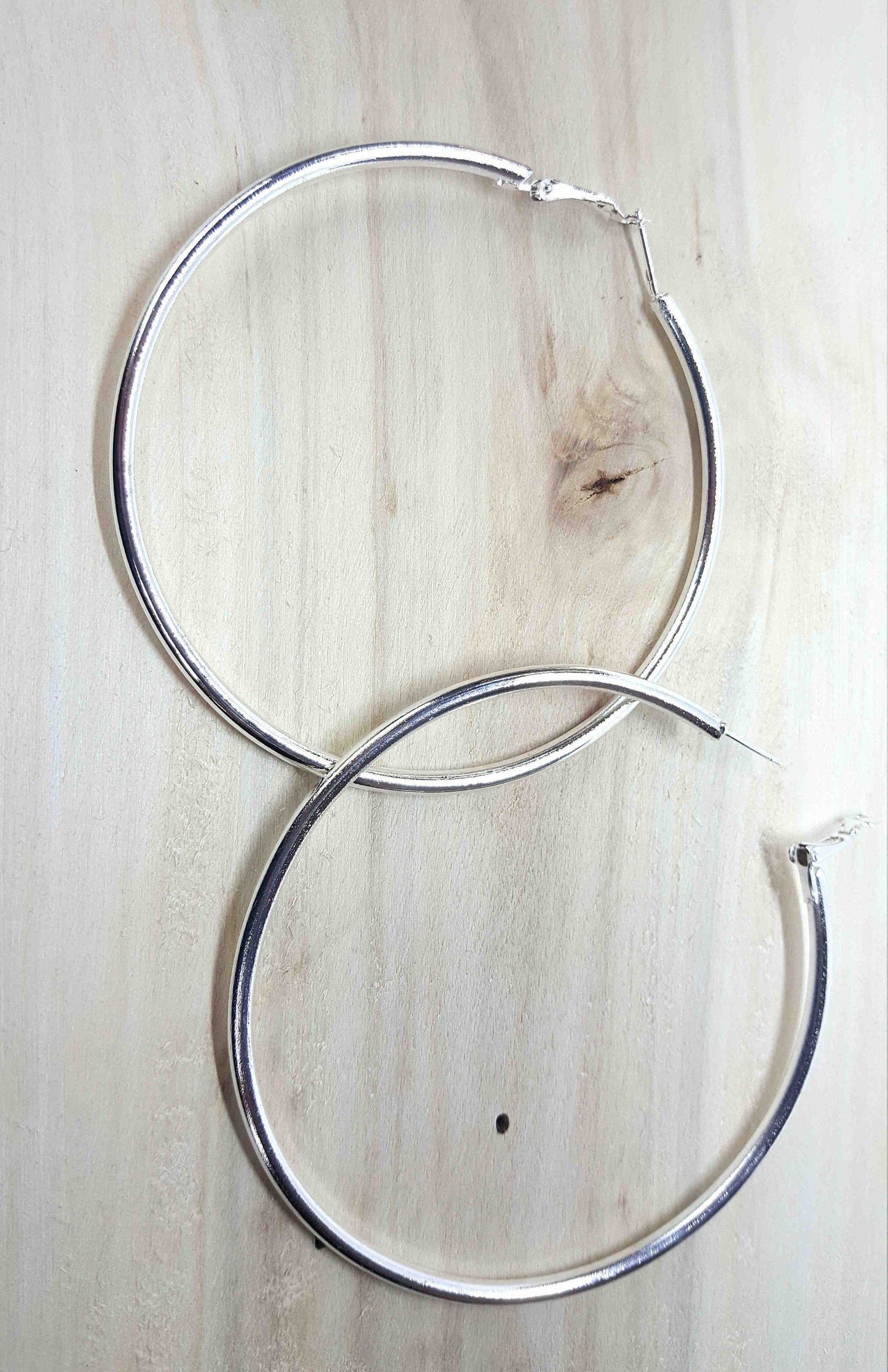 Silver Hoop earring 2 inches wide