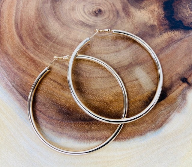 3" Large Gold Hallow Hoop