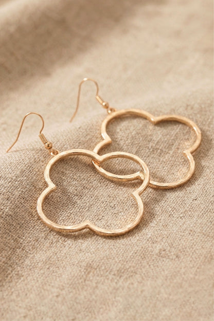 Hammered Clover Hoop Earrings