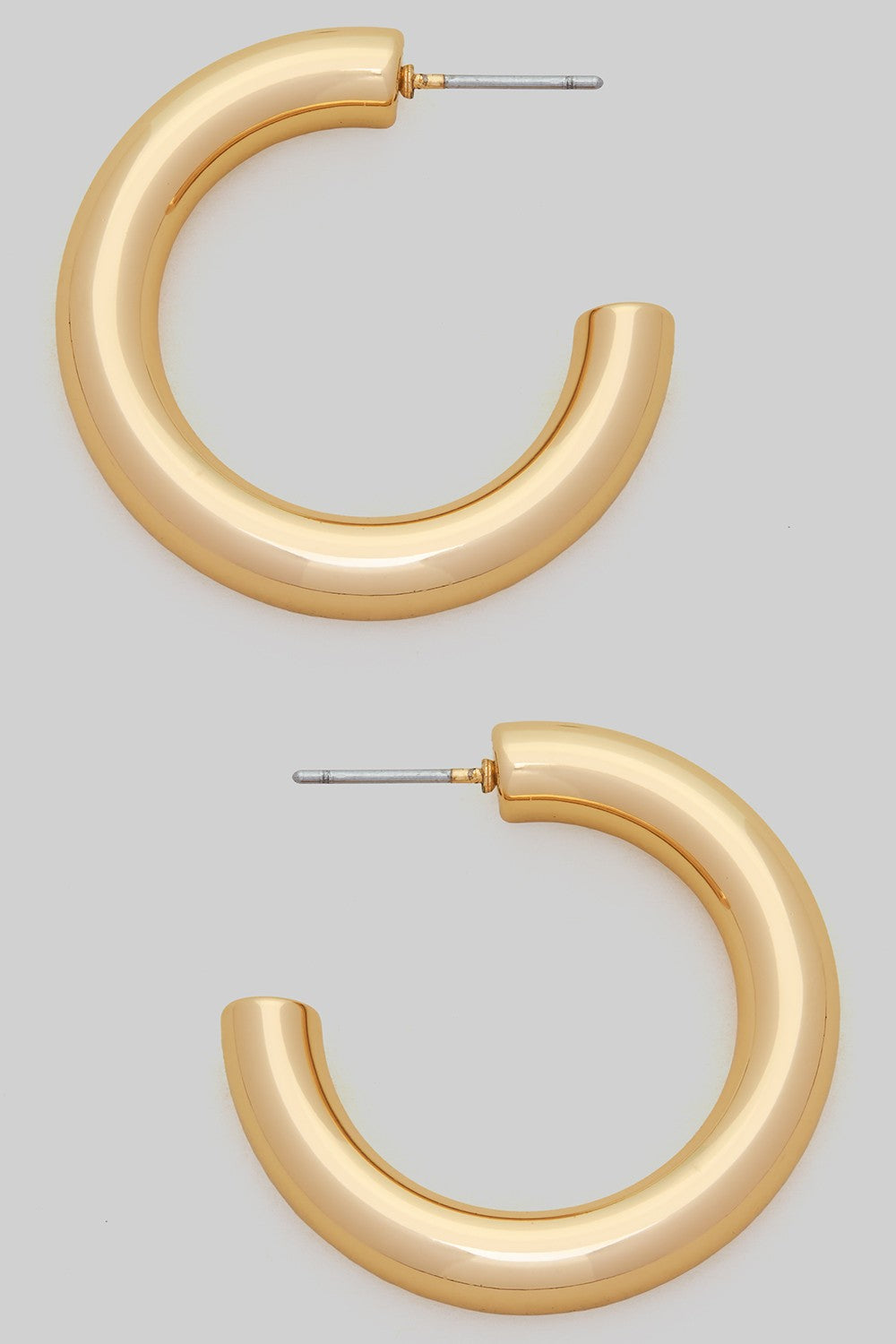 1" Gold Shiny Finish Hoop Earrings