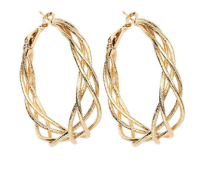 Gold Filled Braided Hoop Earrings