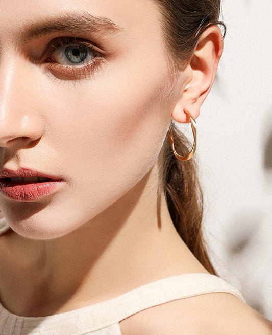 Gold Filled Twisted Hoop Earrings