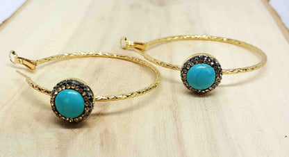 Blue Turquoise Stone Surrounded by Crystal