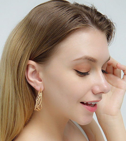 Gold Filled Braided Hoop Earrings