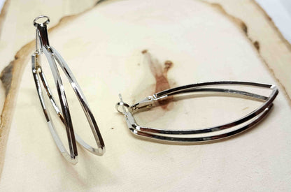 Silver Hoop in V shape