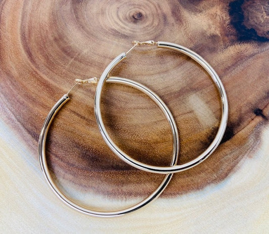 3" Large Gold Hallow Hoop