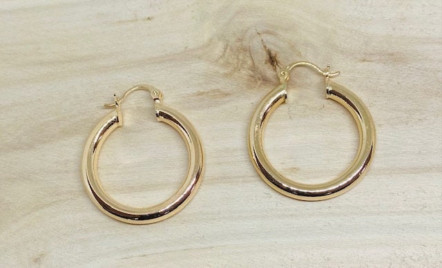 Hallow Gold Filled Available in 1" and 2" Hoop Earrings