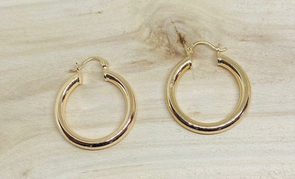 Hallow Gold Filled Available in 1" and 2" Hoop Earrings