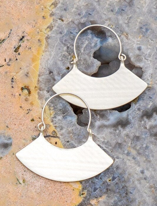 Silver Fan Hoops