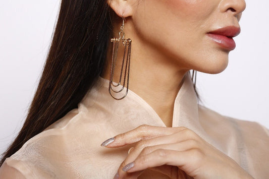 3" Long 'U' Shaped Loop Hoop Earrings 1"X3" Long